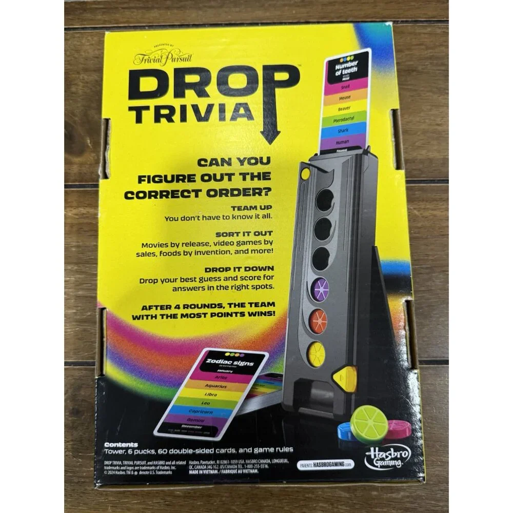 TROUBLE Game & TRIVIAL PURSUIT Drop Trivia